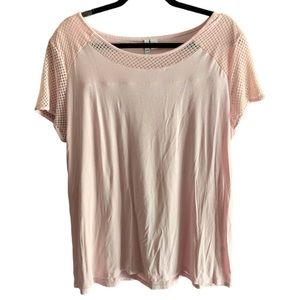 Elle light pink shortsleeve blouse top shirt XL
